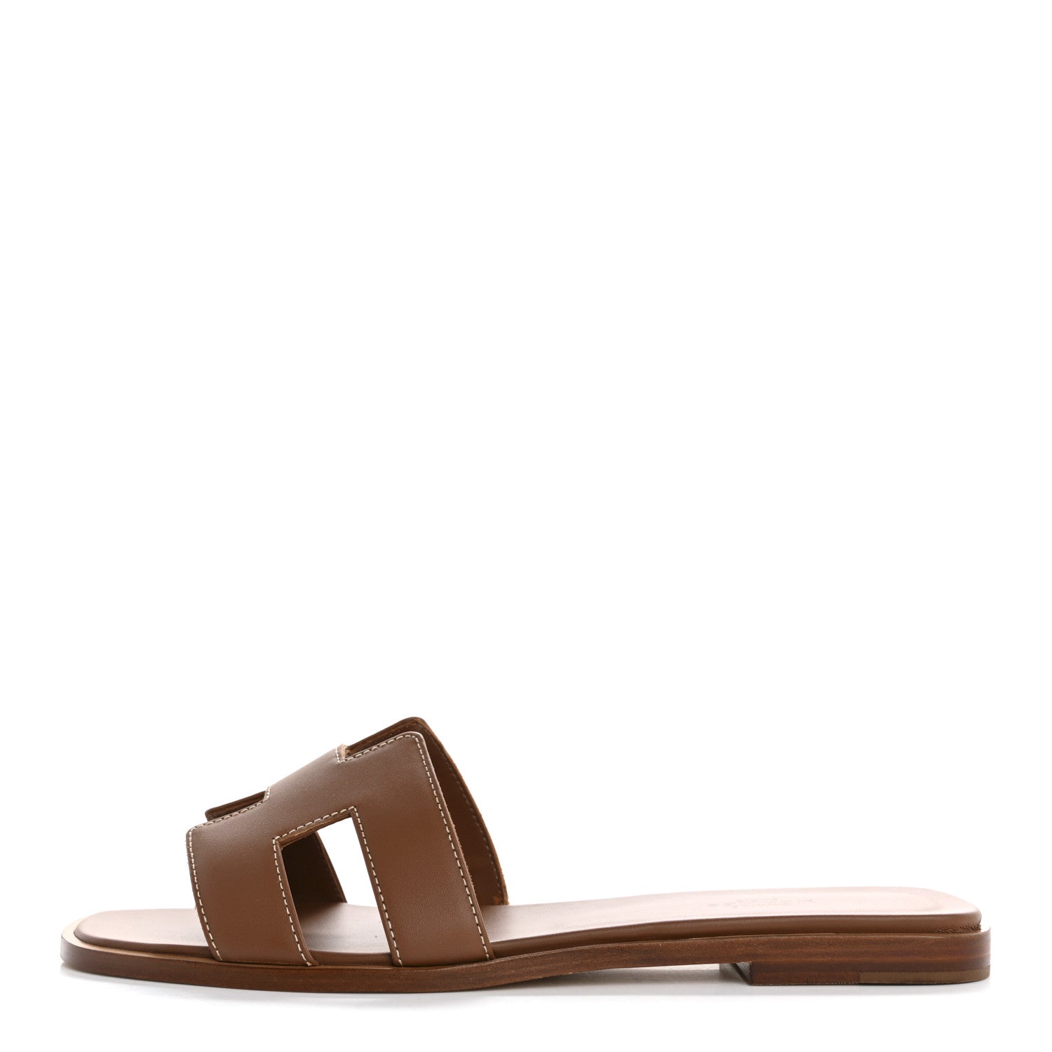 Hermes Box Calfskin Oran Sandals 39 Gold 1 of 9