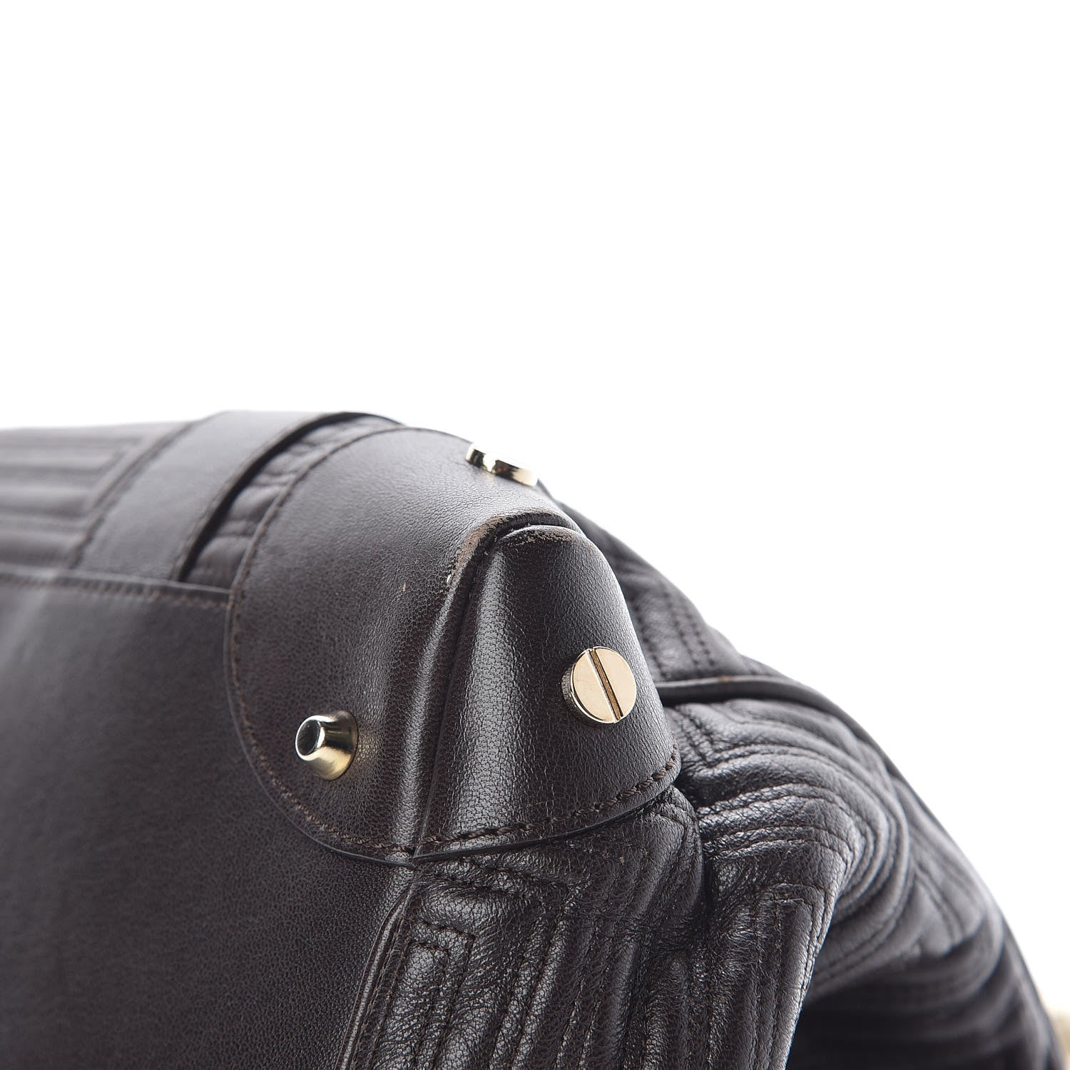 Versace Lambskin Couture Snap Out Of It Bag Brown Gold 12 of 18