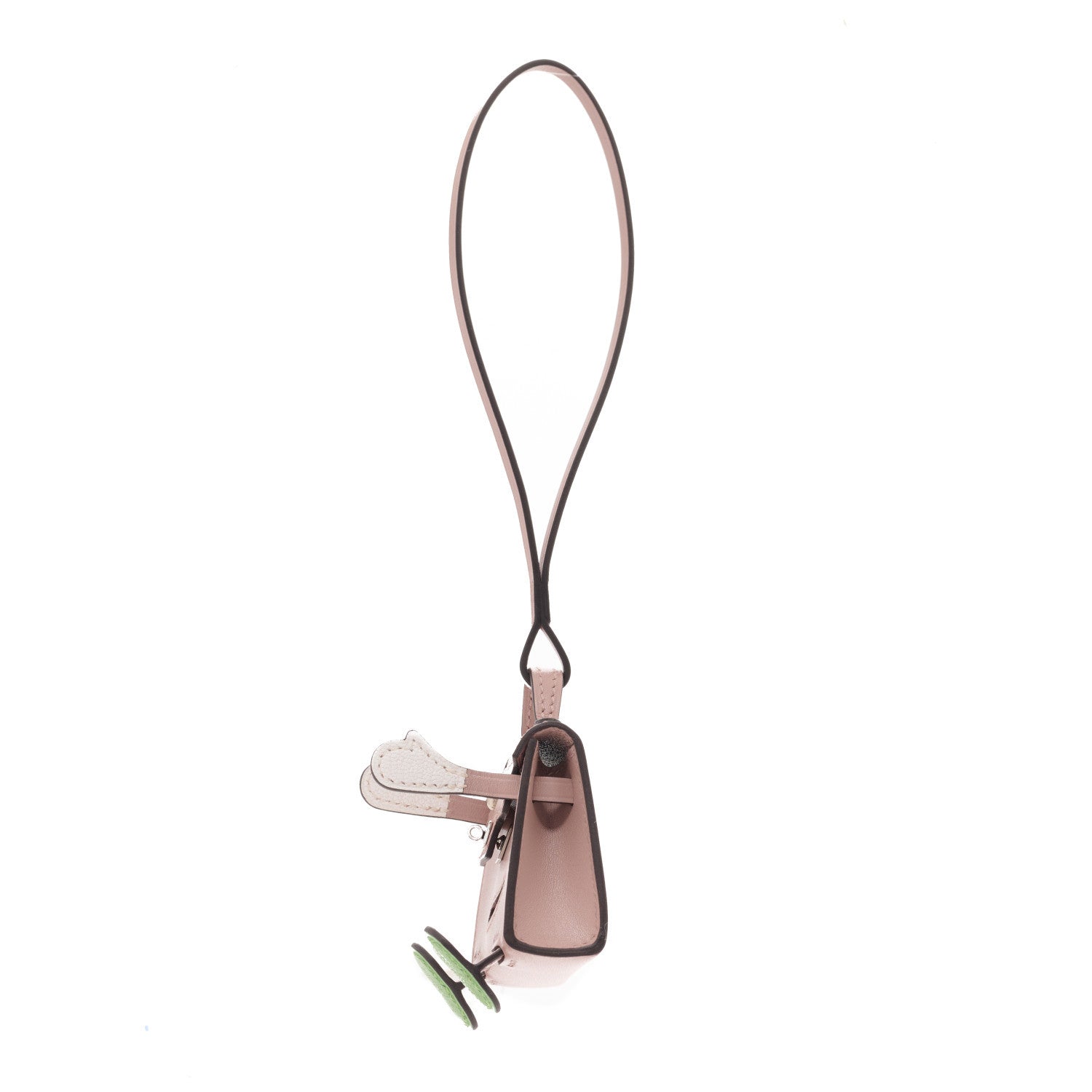 Hermes Tadelakt Chevre Mysore Kelly Quelle Idole Bag Charm Glycine 3 of 5