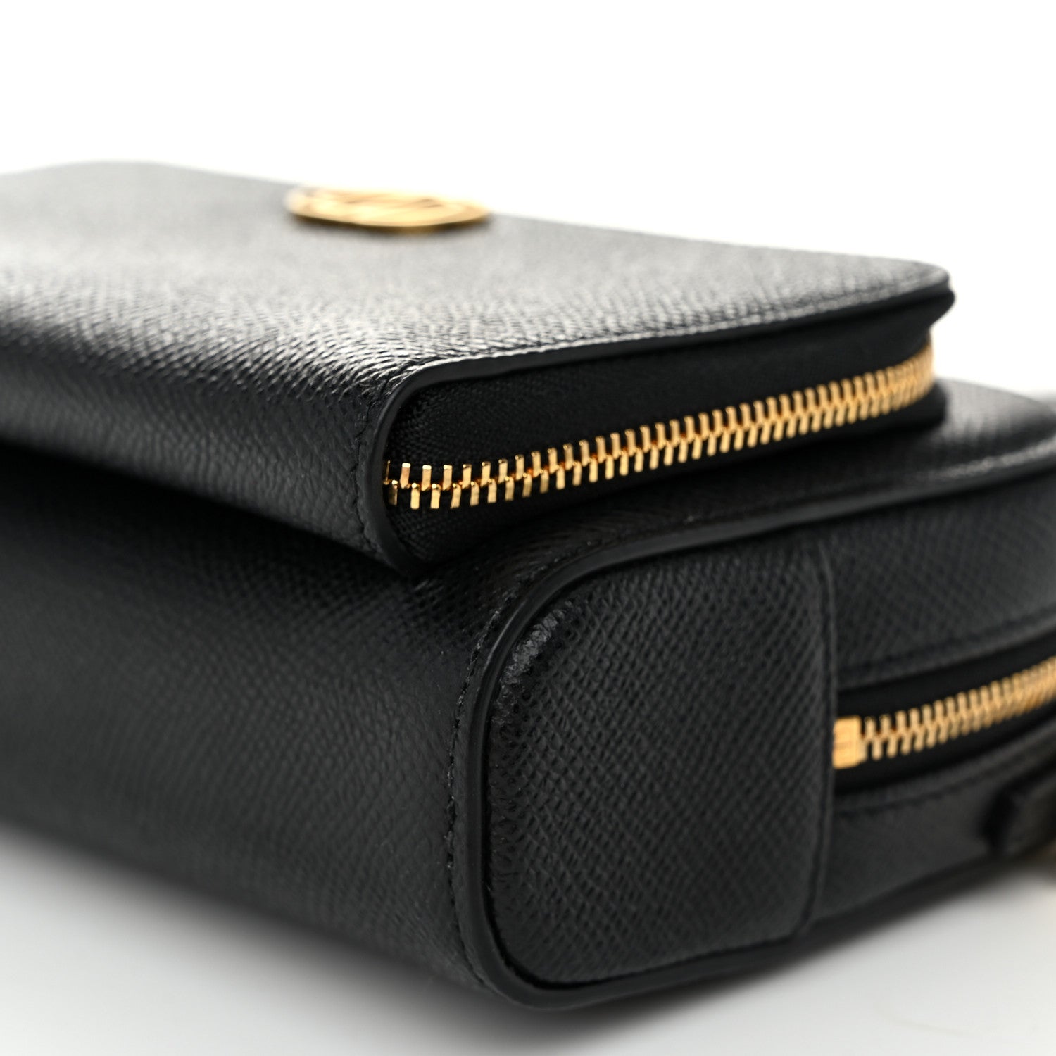 Christian Dior Grained Calfskin Caro Double Pouch Black 9 of 9