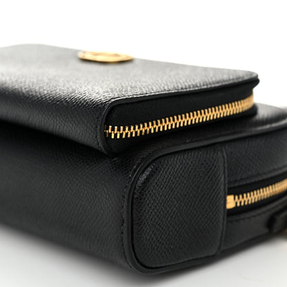 Christian Dior Grained Calfskin Caro Double Pouch Black 9 of 9