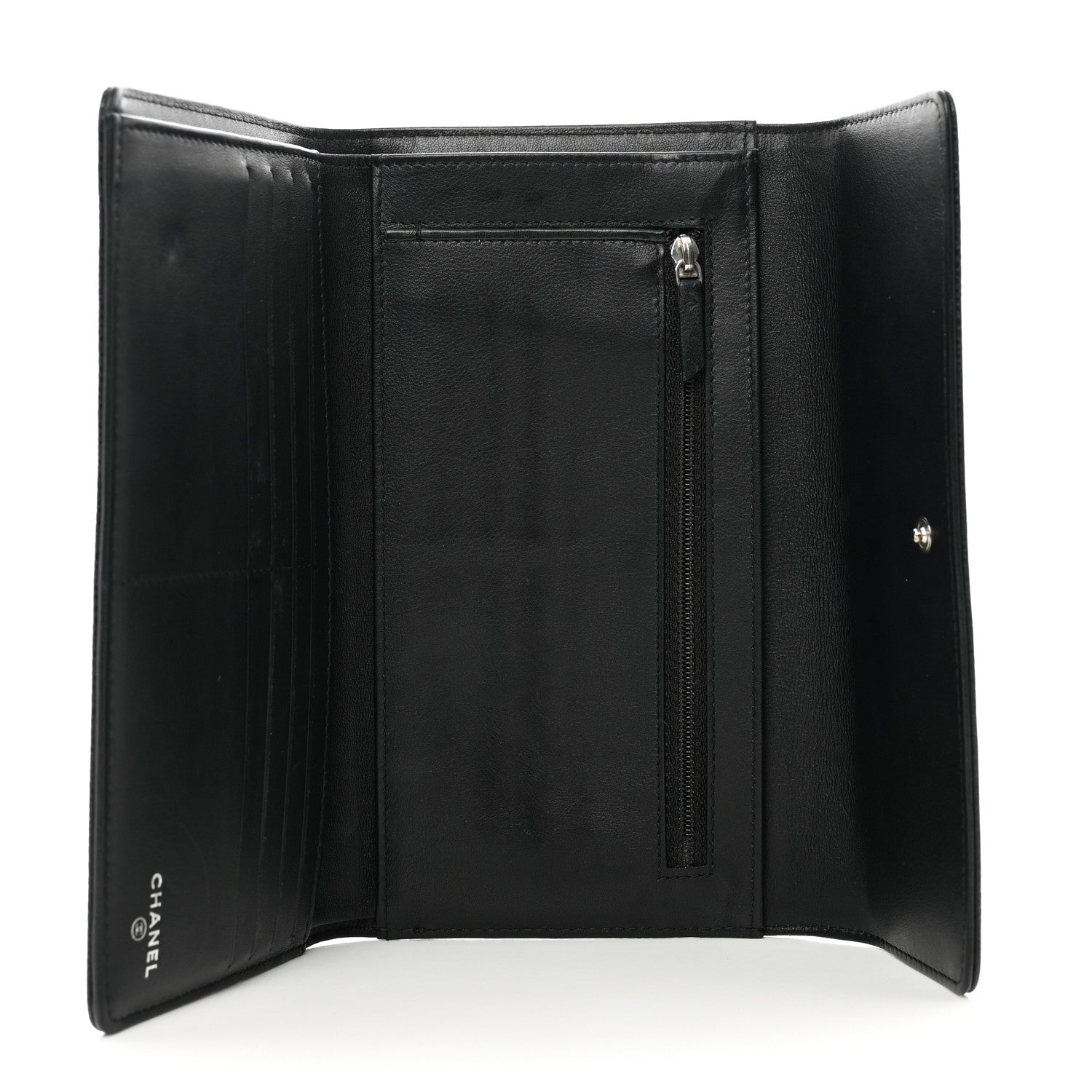 Chanel Caviar Timeless CC Large Gusset Flap Wallet Black 5 of 12