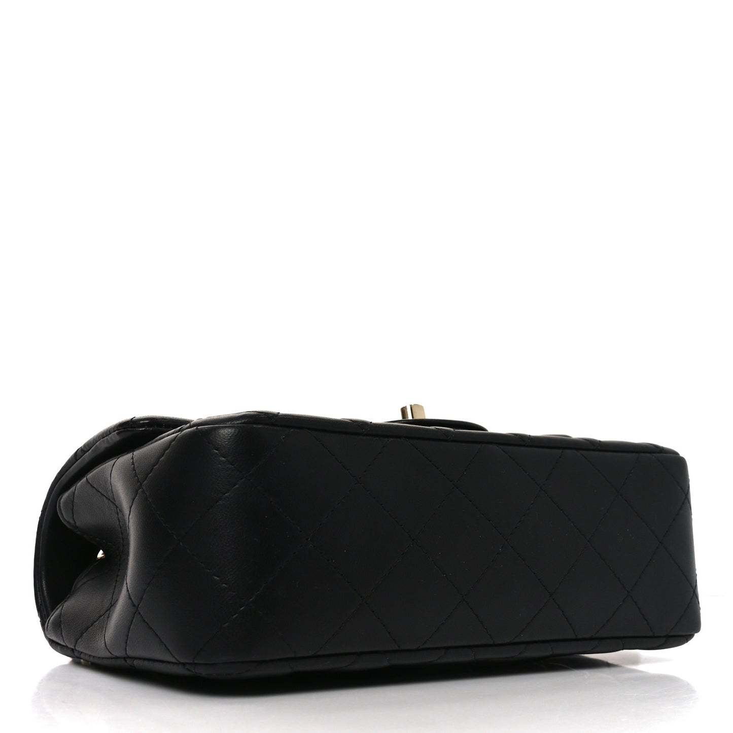 Lambskin Quilted Mini Rectangular Flap Black