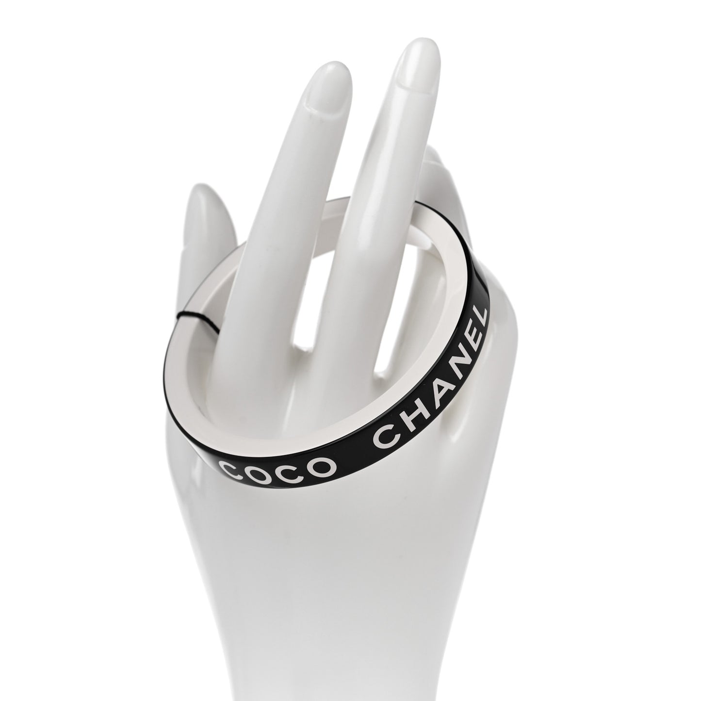 Resin Logo Bangle Bracelet Black White