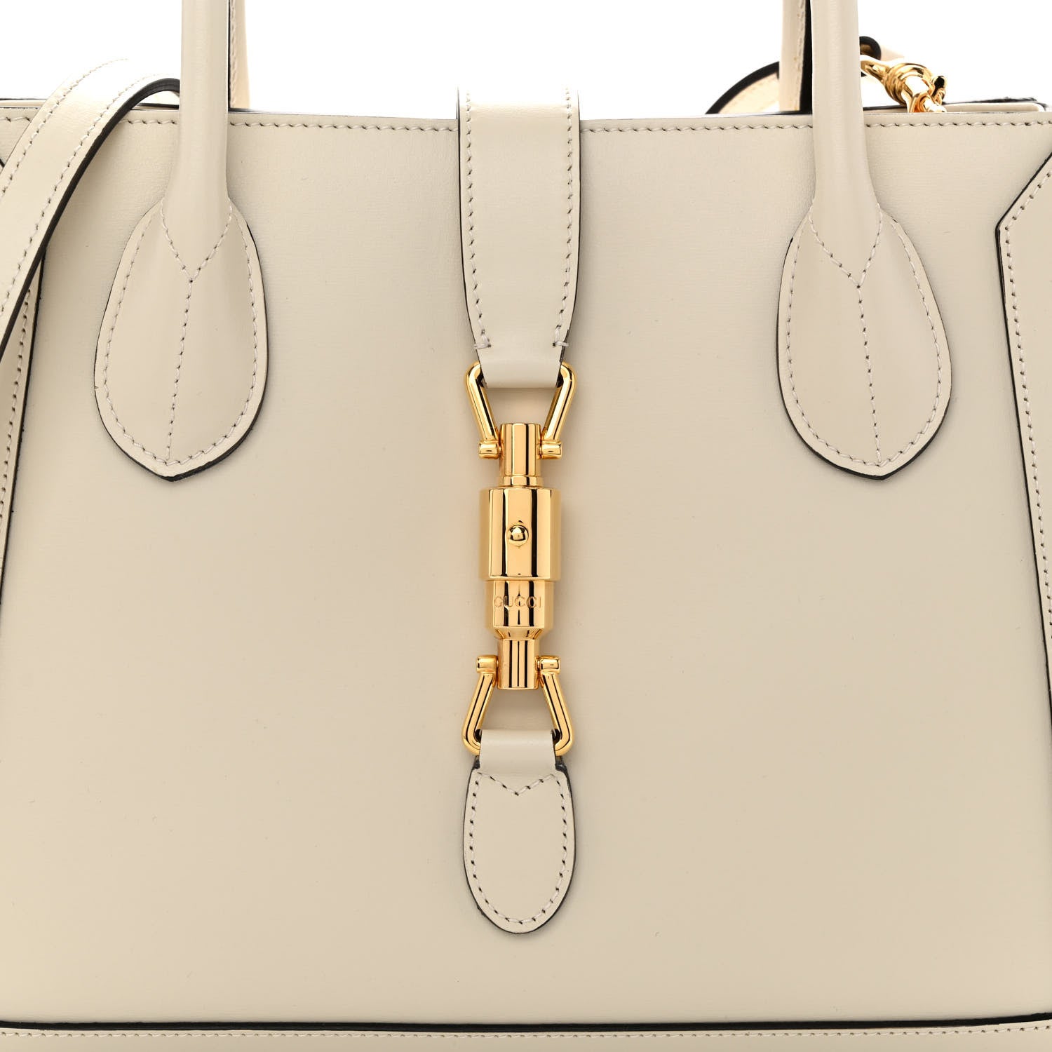 Gucci Boarded Plutone Calfskin Medium Jackie 1961 Tote Mystic White 7 of 9