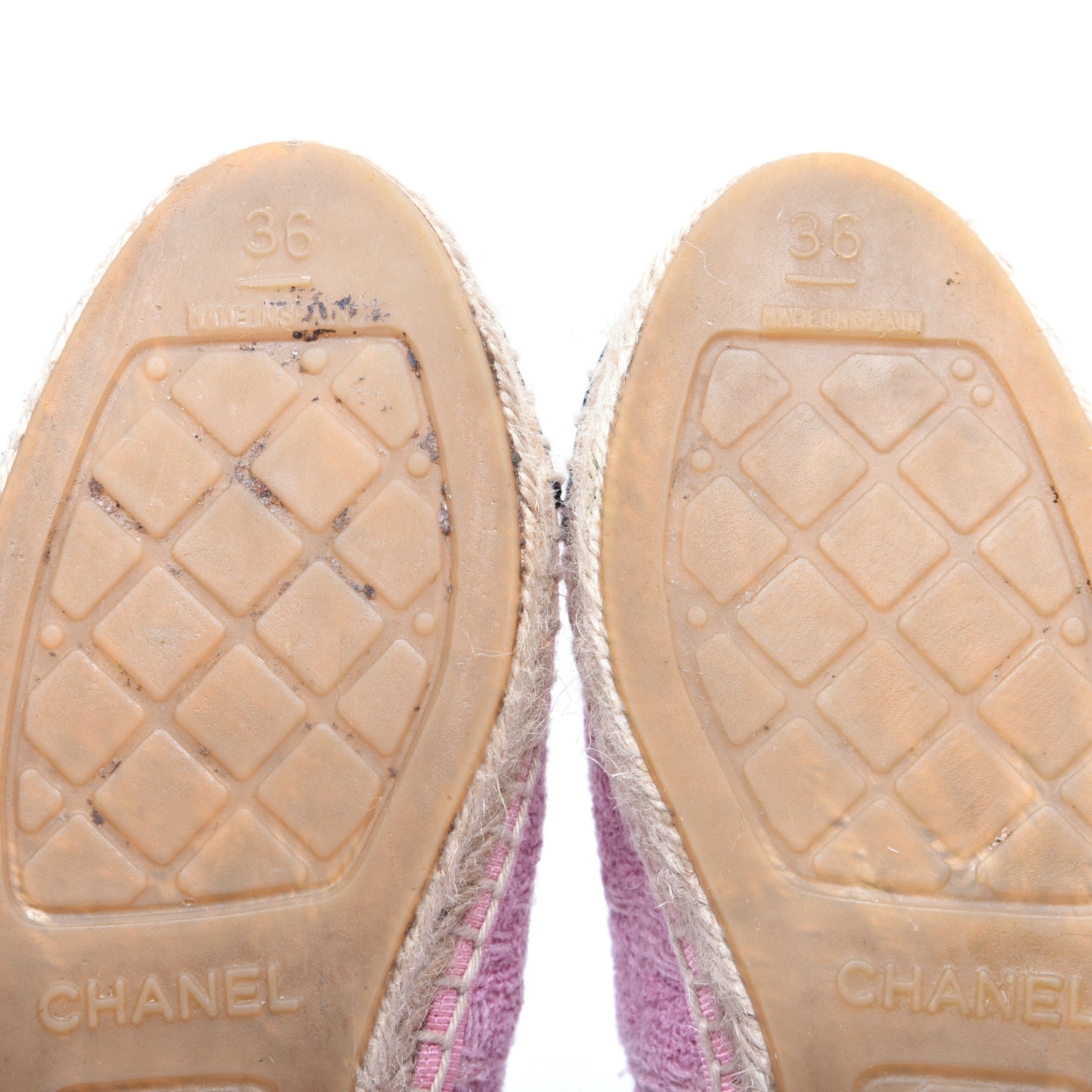 Chanel Tweed Patent CC Espadrilles 36 Pink Black 11 of 12