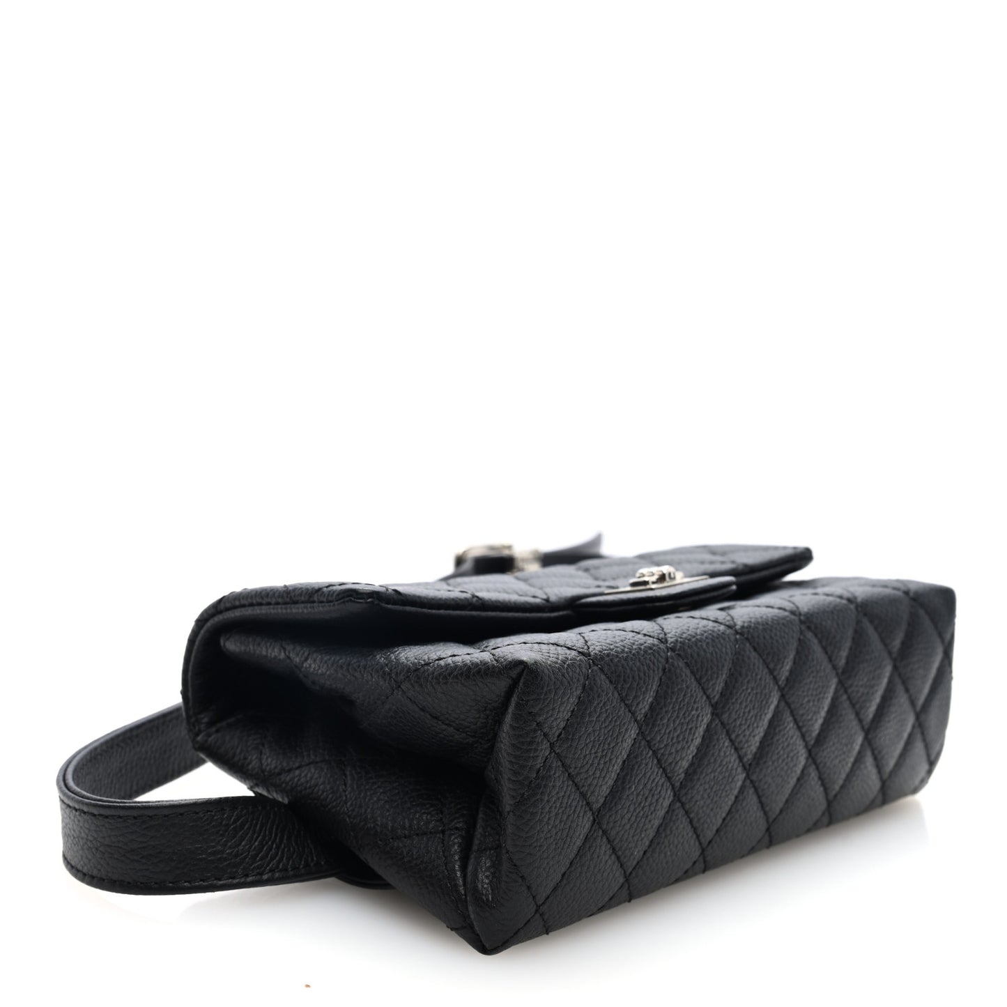 Grained Calfskin Quilted 2.55 Reissue Flap Belt Bag Clutch  Black