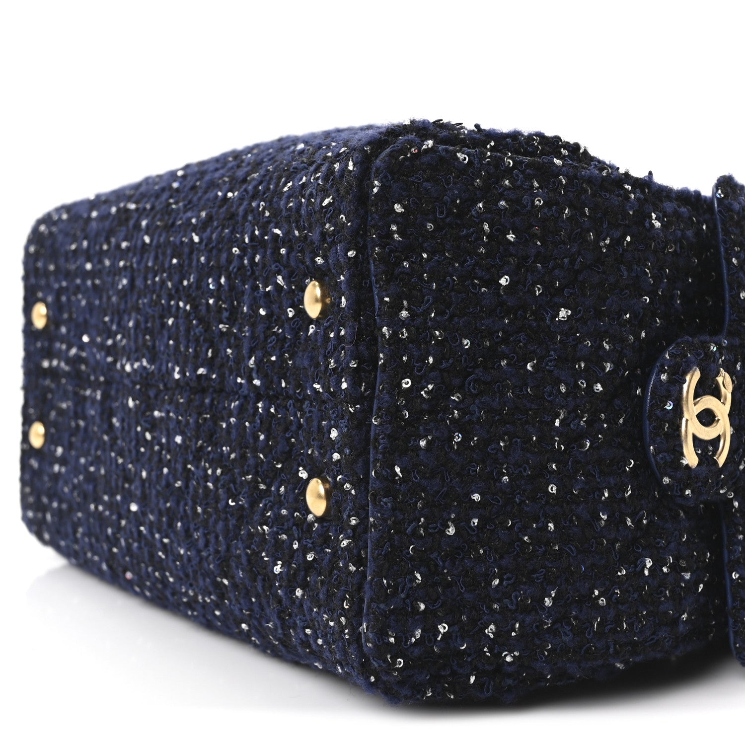 Chanel Tweed Quilted Small Chanel 25 Handbag Blue 10 of 10