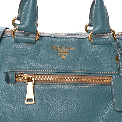 Prada Vitello Daino Shopping Satchel Marine 7 of 9