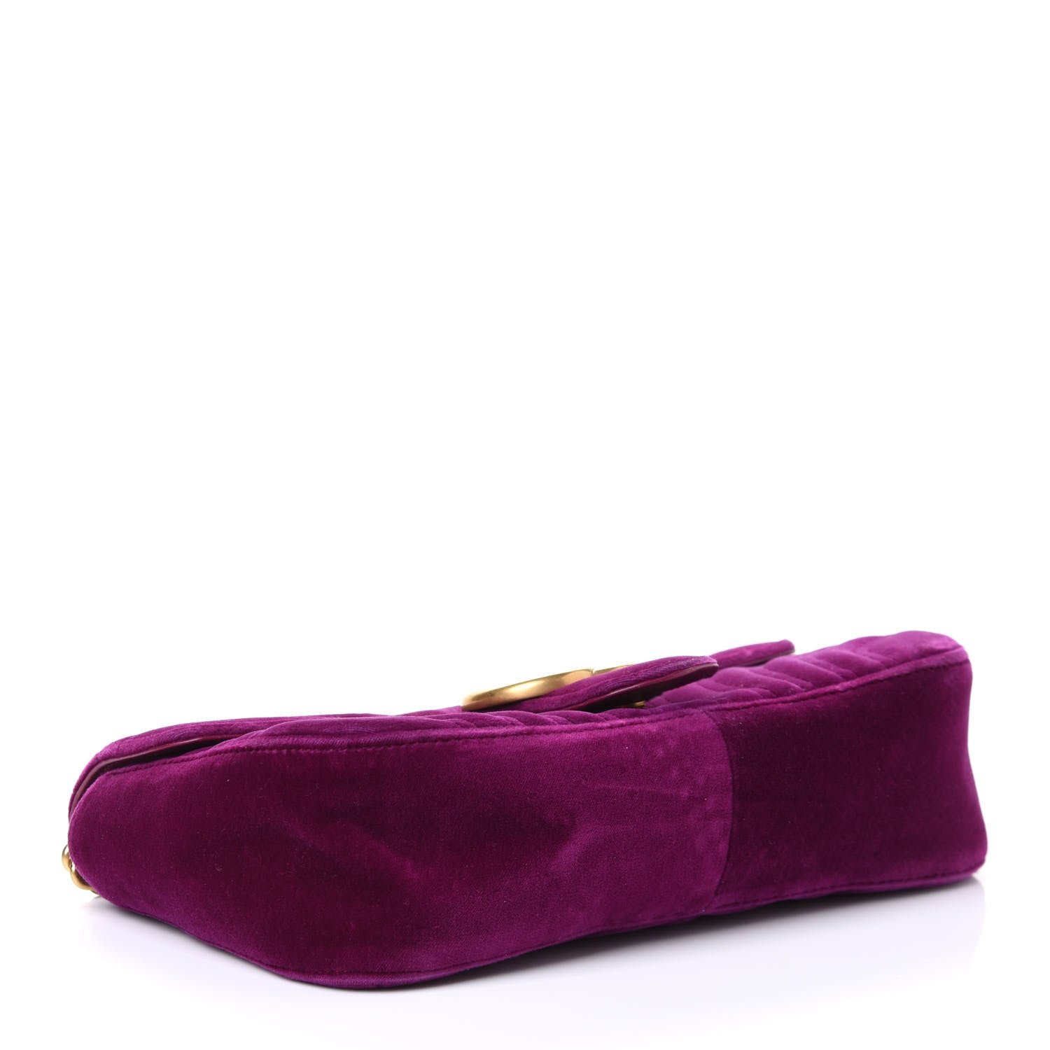 Gucci Velvet Matelasse Small GG Marmont Shoulder Bag Fuchsia Violet Cyclamen 3 of 4