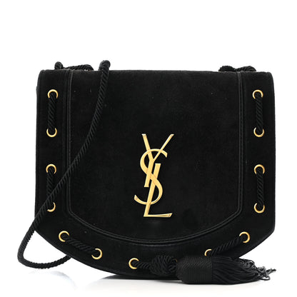 Saint Laurent Suede Medium Monogram Fetish Satchel Black 1 of 11