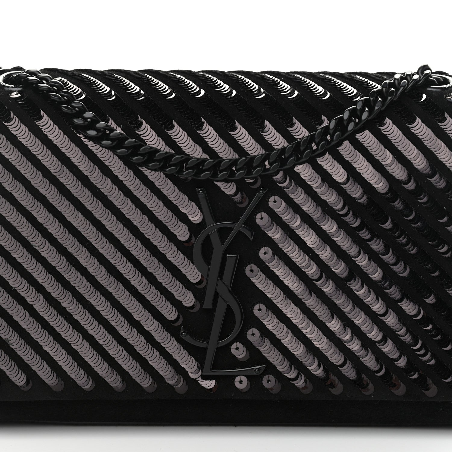 Saint Laurent Suede Sequin Small Classic Monogram Kate Satchel Black 8 of 11
