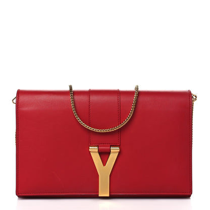 Saint Laurent Calfskin Classic Y Ligne Chain Wallet Vermillion 1 of 10