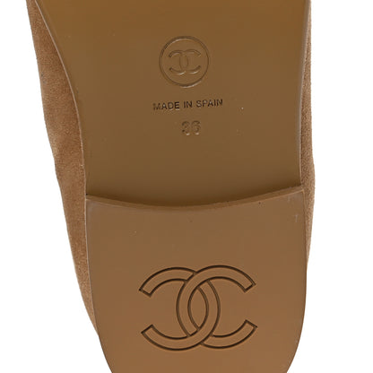 Chanel Suede Calfskin CC Loafers 36 Dark Beige 8 of 11