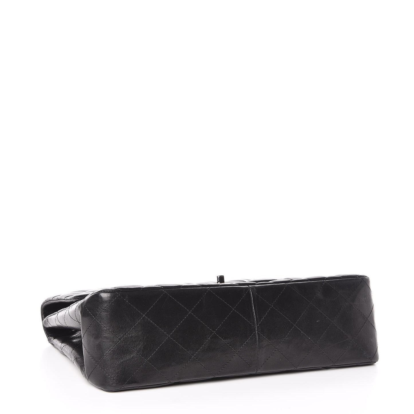 Lambskin Quilted Jumbo Single Flap Black