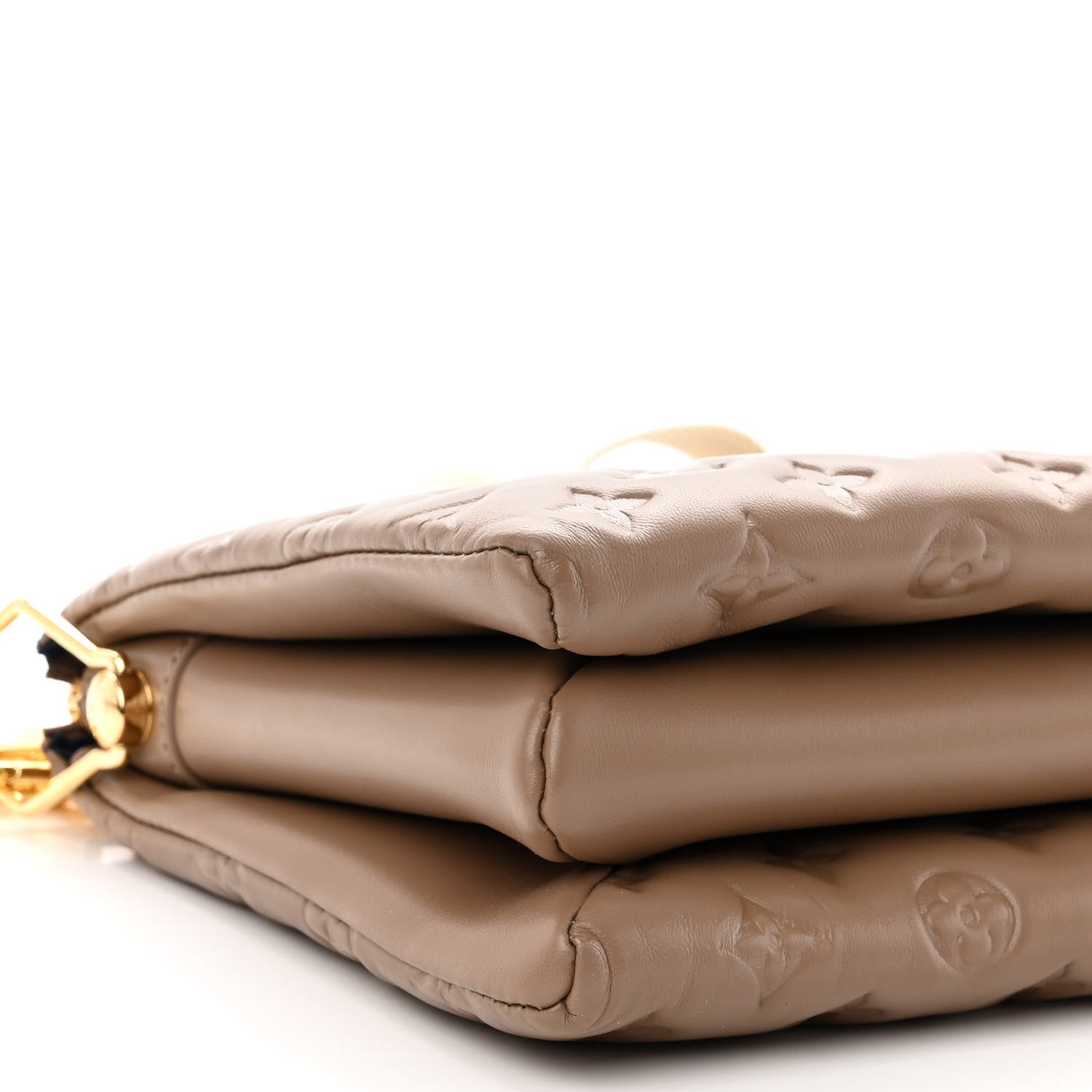 Louis Vuitton Lambskin Embossed Monogram Coussin PM Taupe 10 of 11