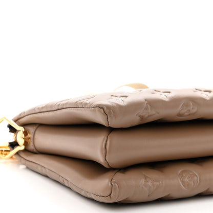 Louis Vuitton Lambskin Embossed Monogram Coussin PM Taupe 10 of 11