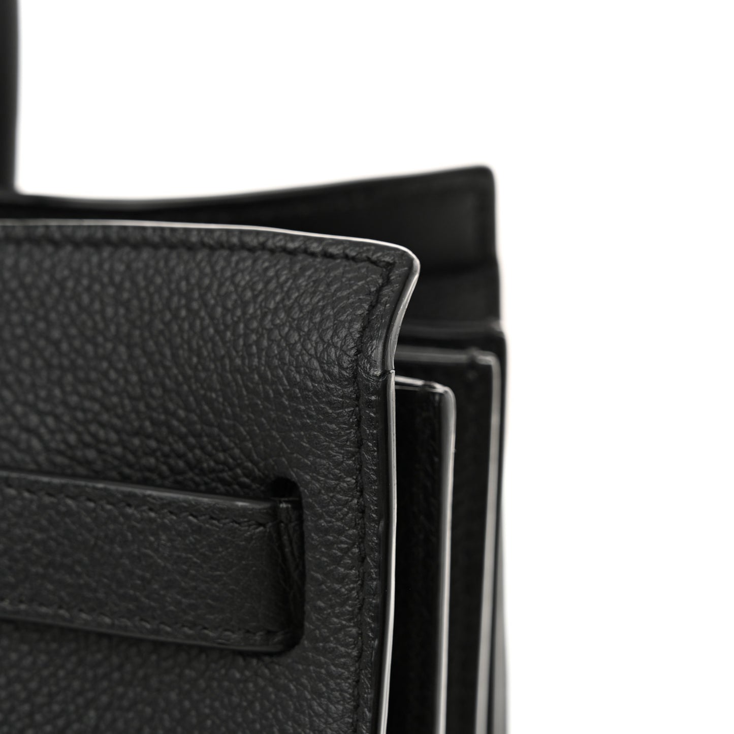 Grained Calfskin Baby Sac De Jour Black