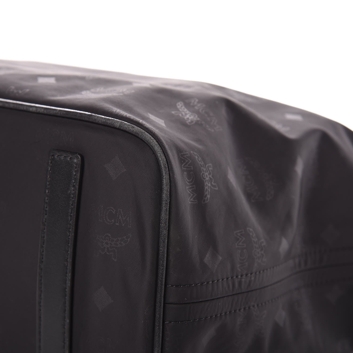 MCM Nylon Monogram Medium Dieter Shopper Tote Black 9 of 14