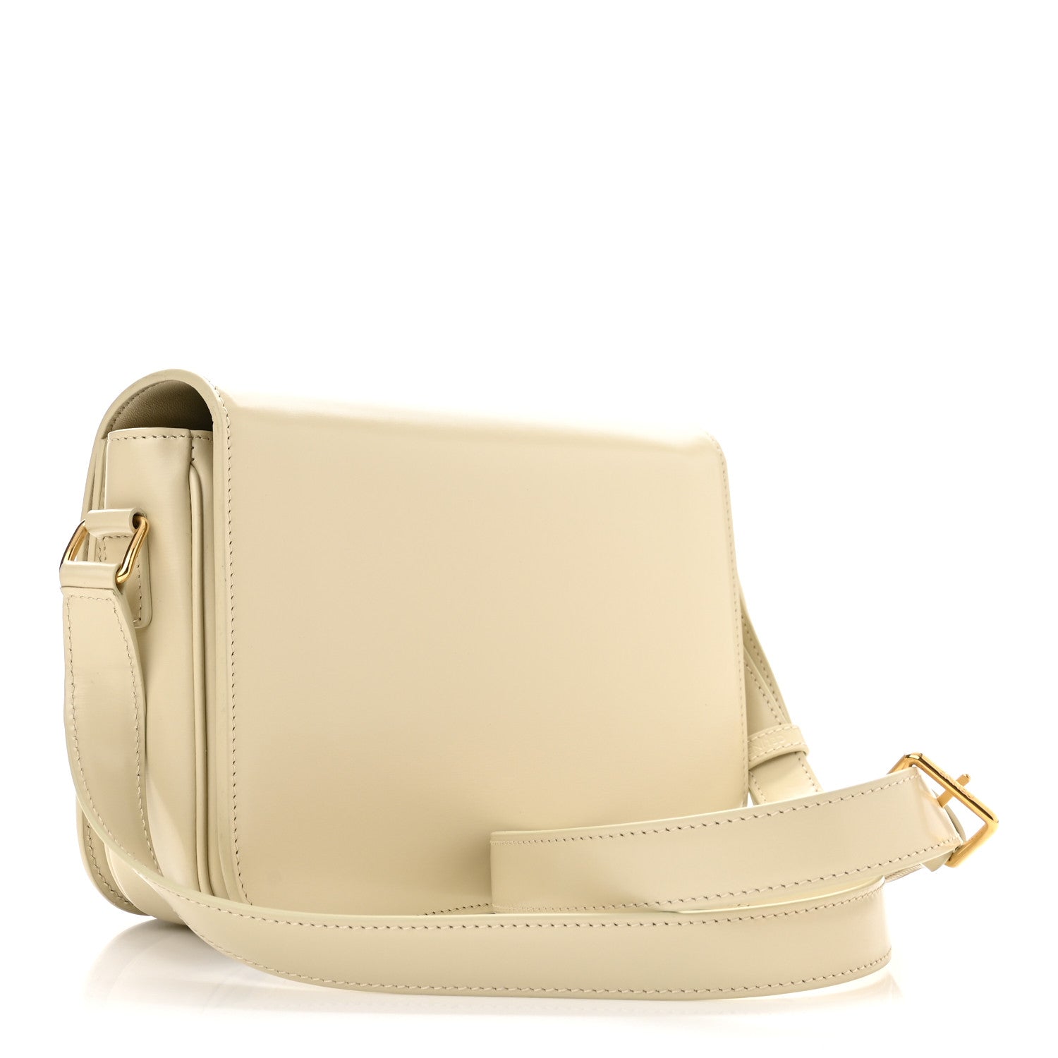 Celine Shiny Calfskin Medium Triomphe Limestone 2 of 9