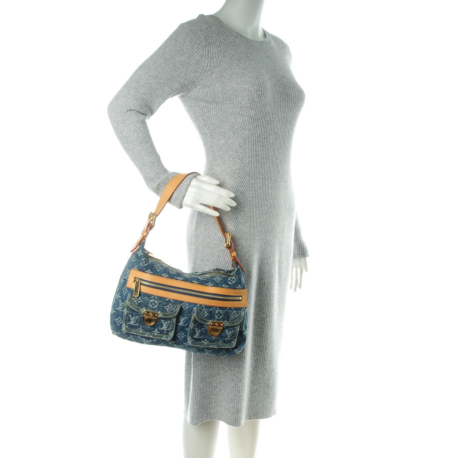 Louis Vuitton Monogram Denim Baggy PM Blue 2 of 8