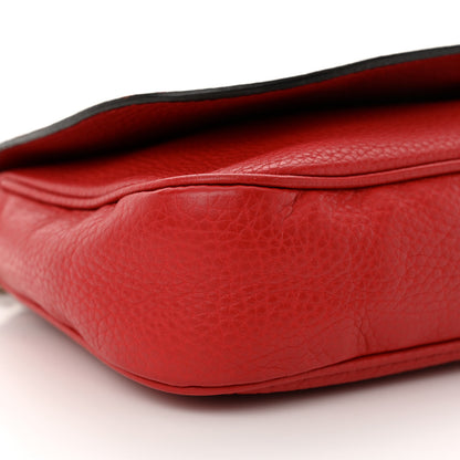 Gucci Pebbled Calfskin Medium Soho Flap Crossbody Vibrant Red 9 of 14