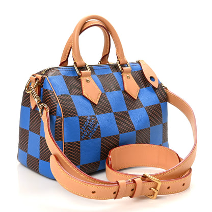 Louis Vuitton Damier Pop Speedy Bandouliere 25 Blue 3 of 9