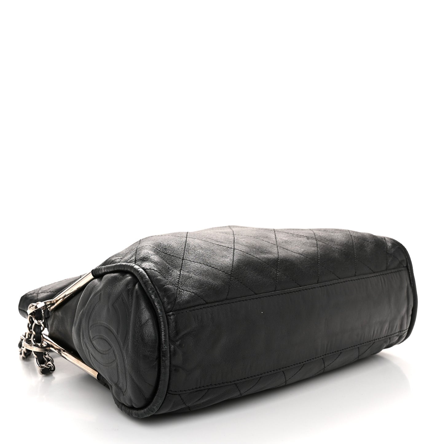 Lambskin Stitched Medium Ultimate Soft Tote Black