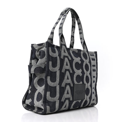 Marc Jacobs Denim Jacquard Large The Monogram Tote Bag Denim Blue 3 of 10