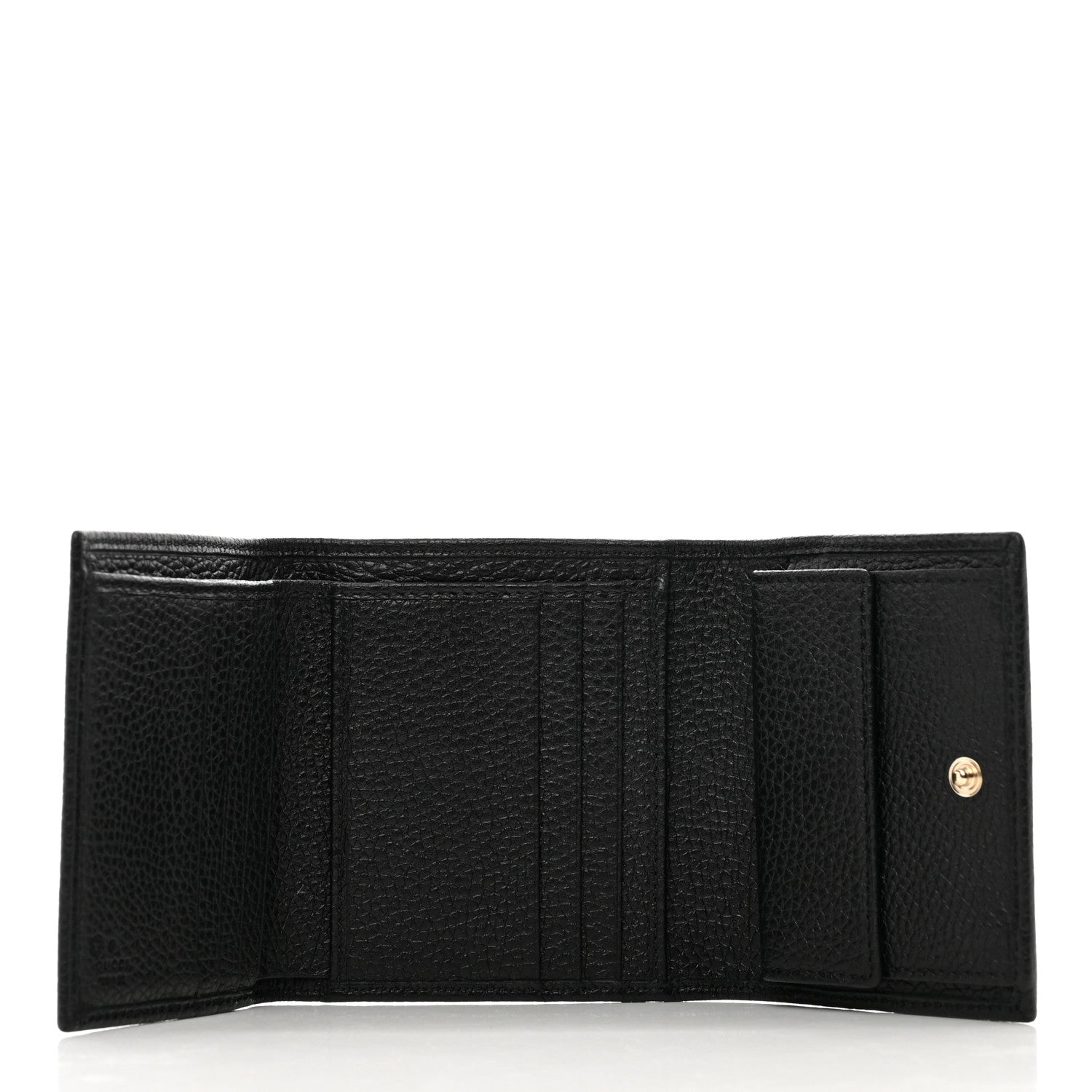 Gucci Pebbled Calfskin Soho Compact Flap Wallet Black 5 of 6