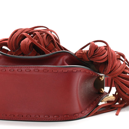 Chloe Calfskin Mini Hudson Fringe Shoulder Bag Red 6 of 8
