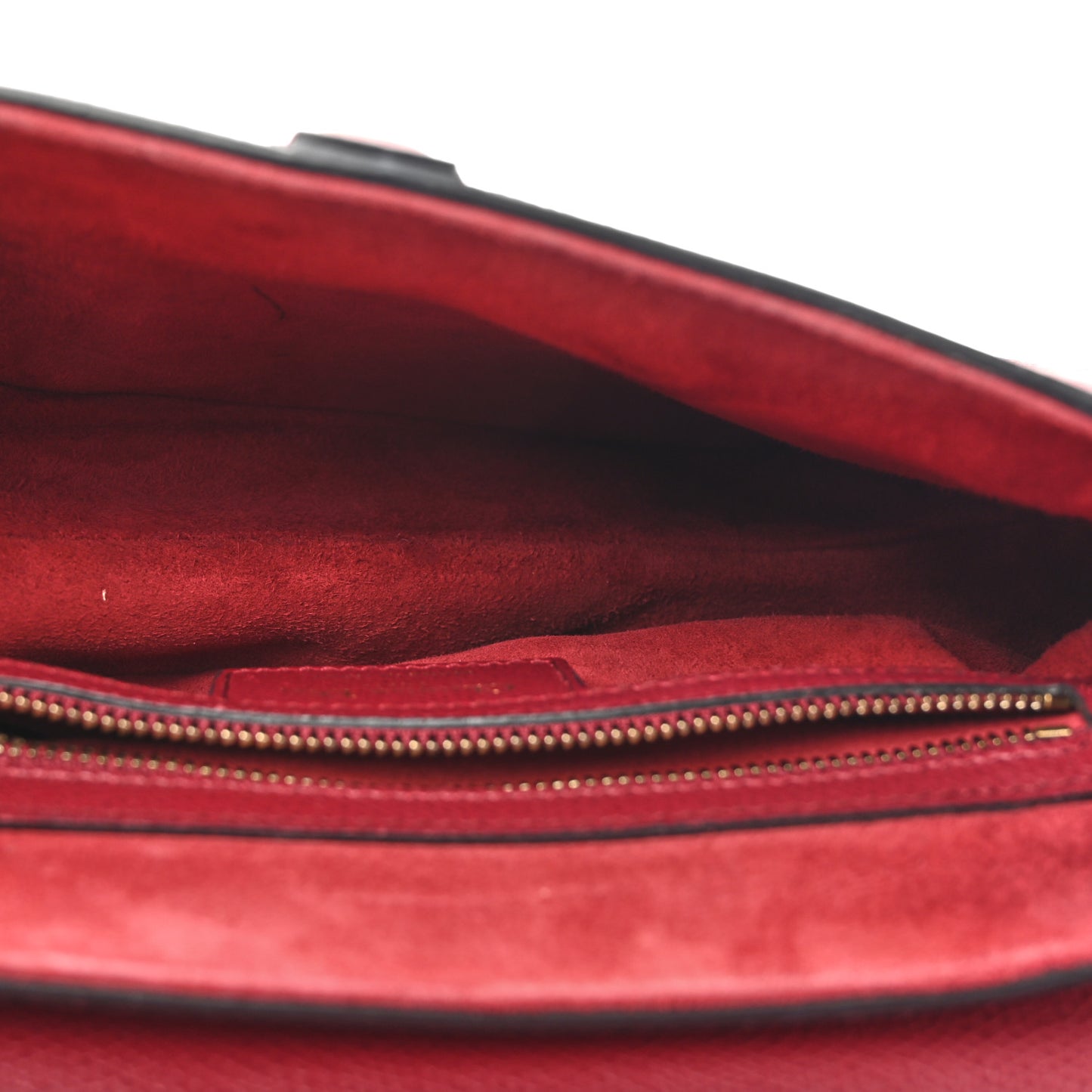 Grained Calfskin Saddle Bag Red