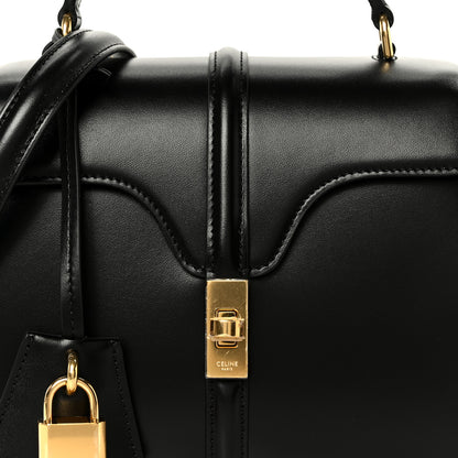 Celine Satinated Calfskin Mini 16 Top Handle Bag Black 8 of 10