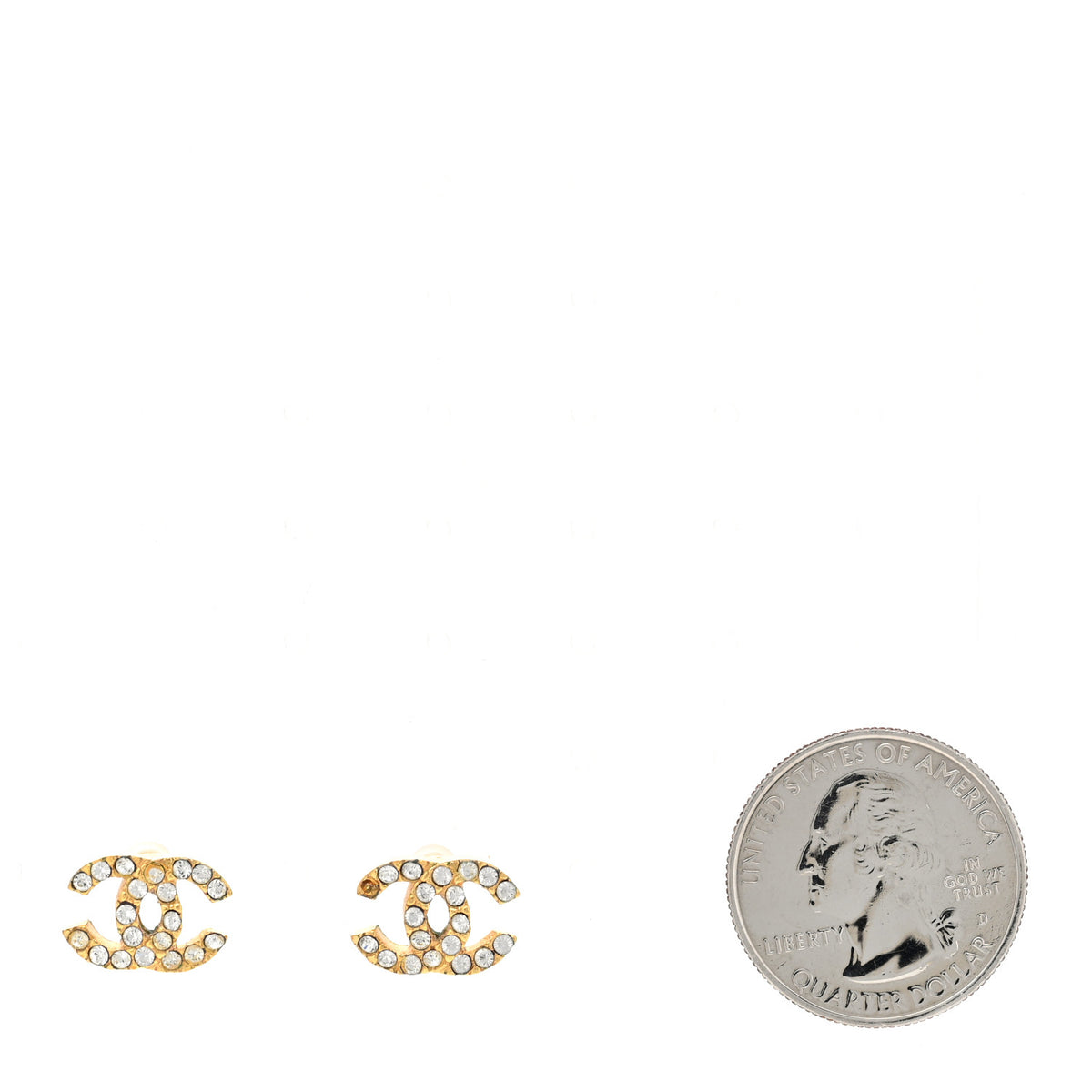 Crystal Mini Timeless CC Earrings Gold