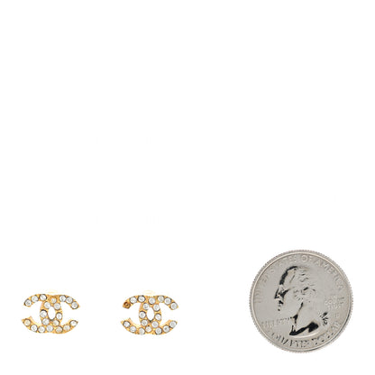 Chanel Crystal Mini Timeless CC Earrings Gold 2 of 5