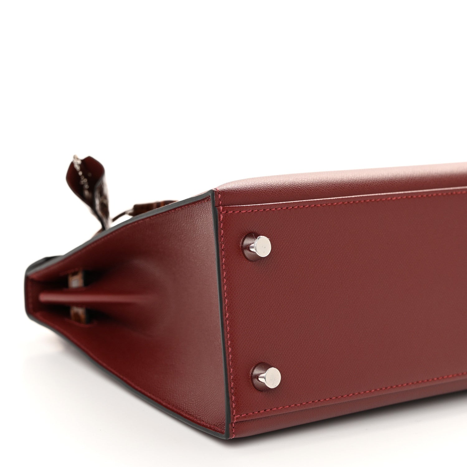Hermes Madame Calfskin Shiny Niloticus Crocodile Kelly Sellier Touch 25 Rouge H Terre 9 of 14