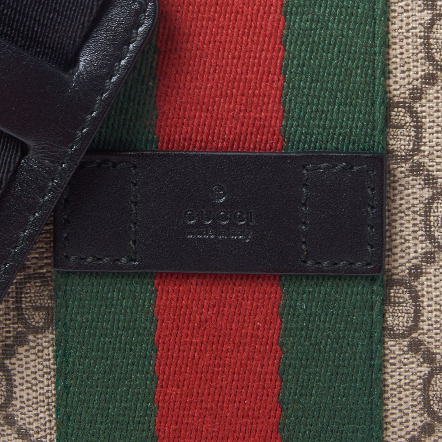 GG Supreme Monogram Web Messenger Bag Black