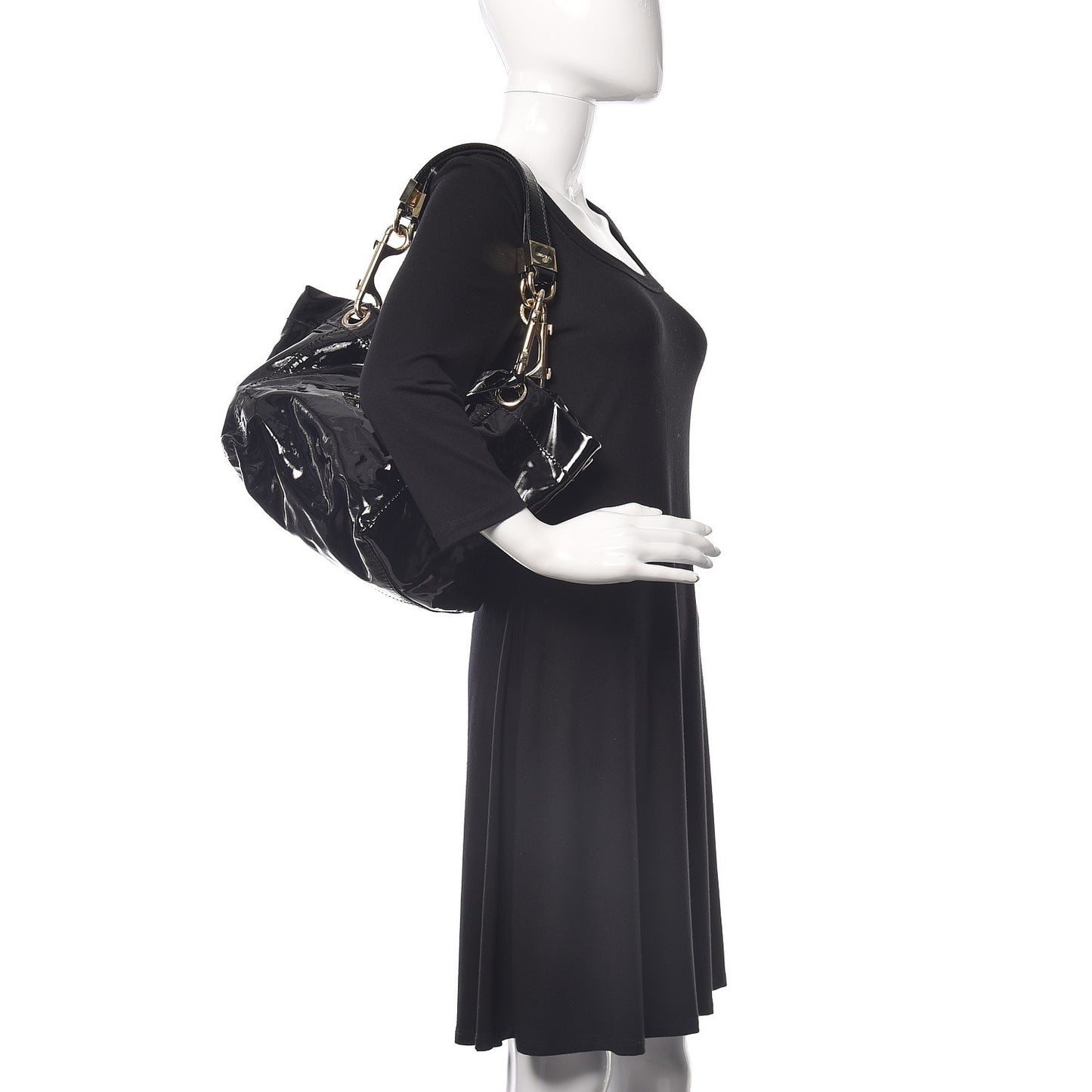 Patent Lola Oversized Tote Black