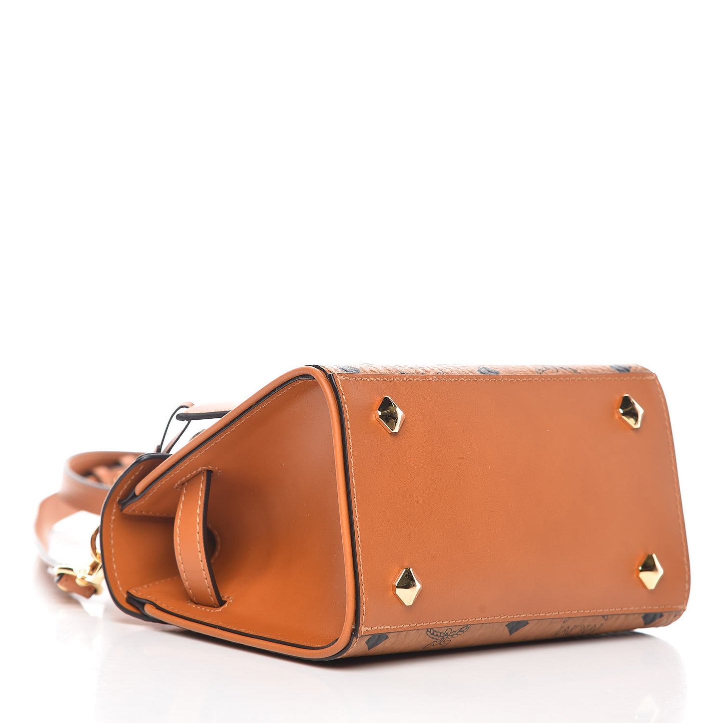 Visetos X-Mini Heritage Top Handle Satchel Cognac