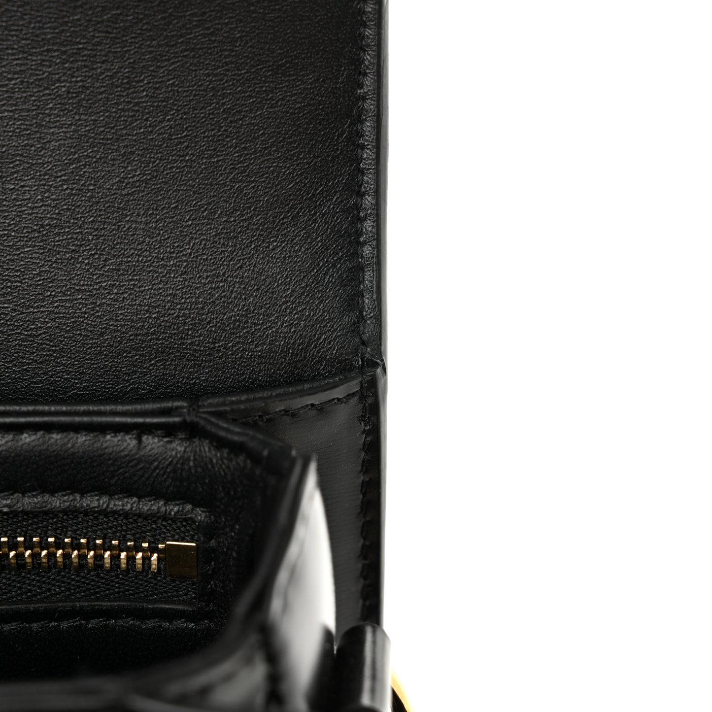 Shiny Calfskin Besace Clea Triomphe Black