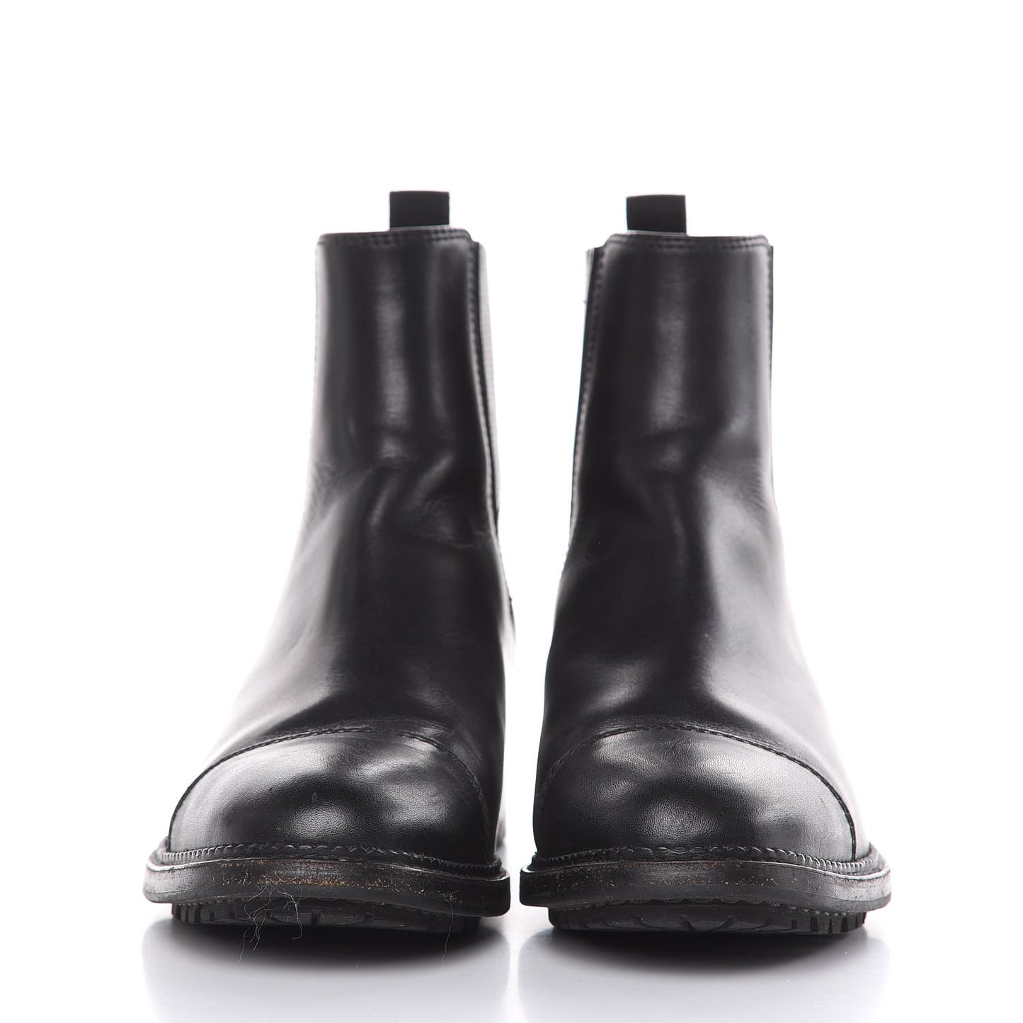 Calfskin Elastic Ankle Boots 38.5 Black