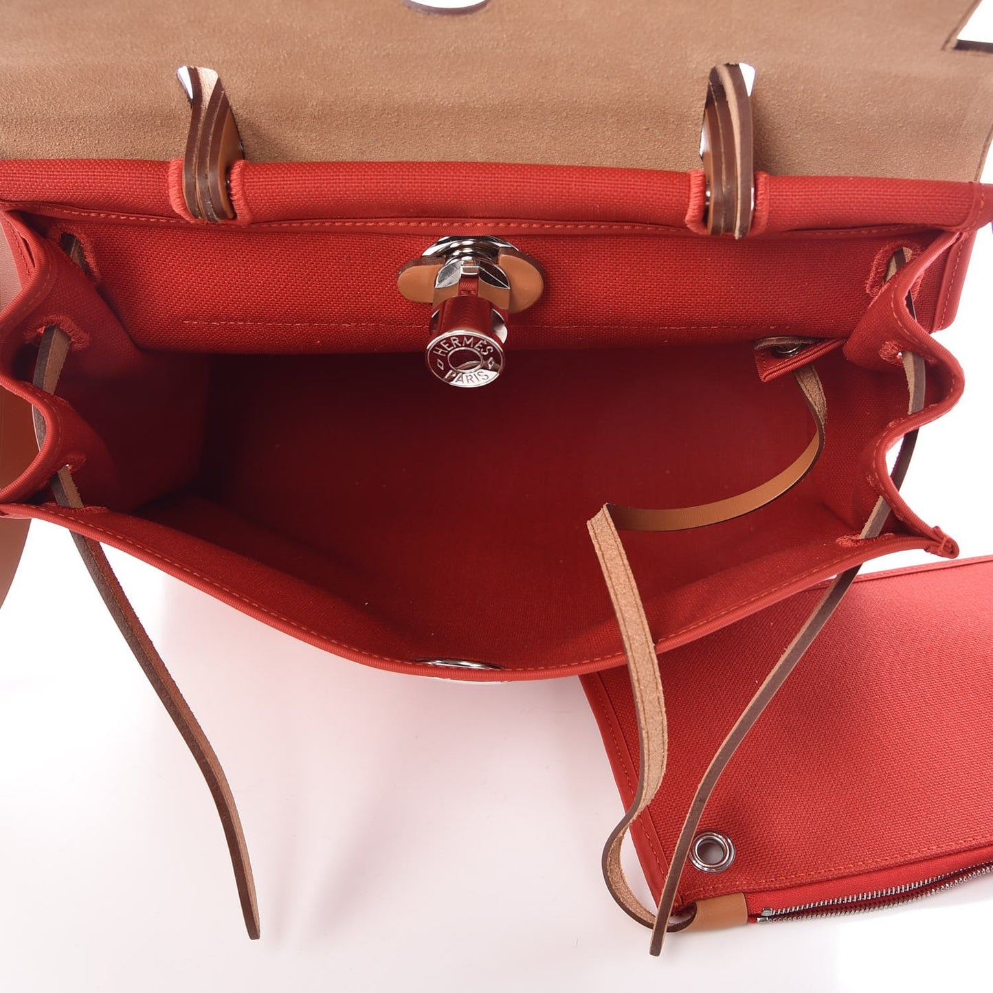 Vache Hunter Toile Herbag Zip 31 PM Rouge Tomate Natural
