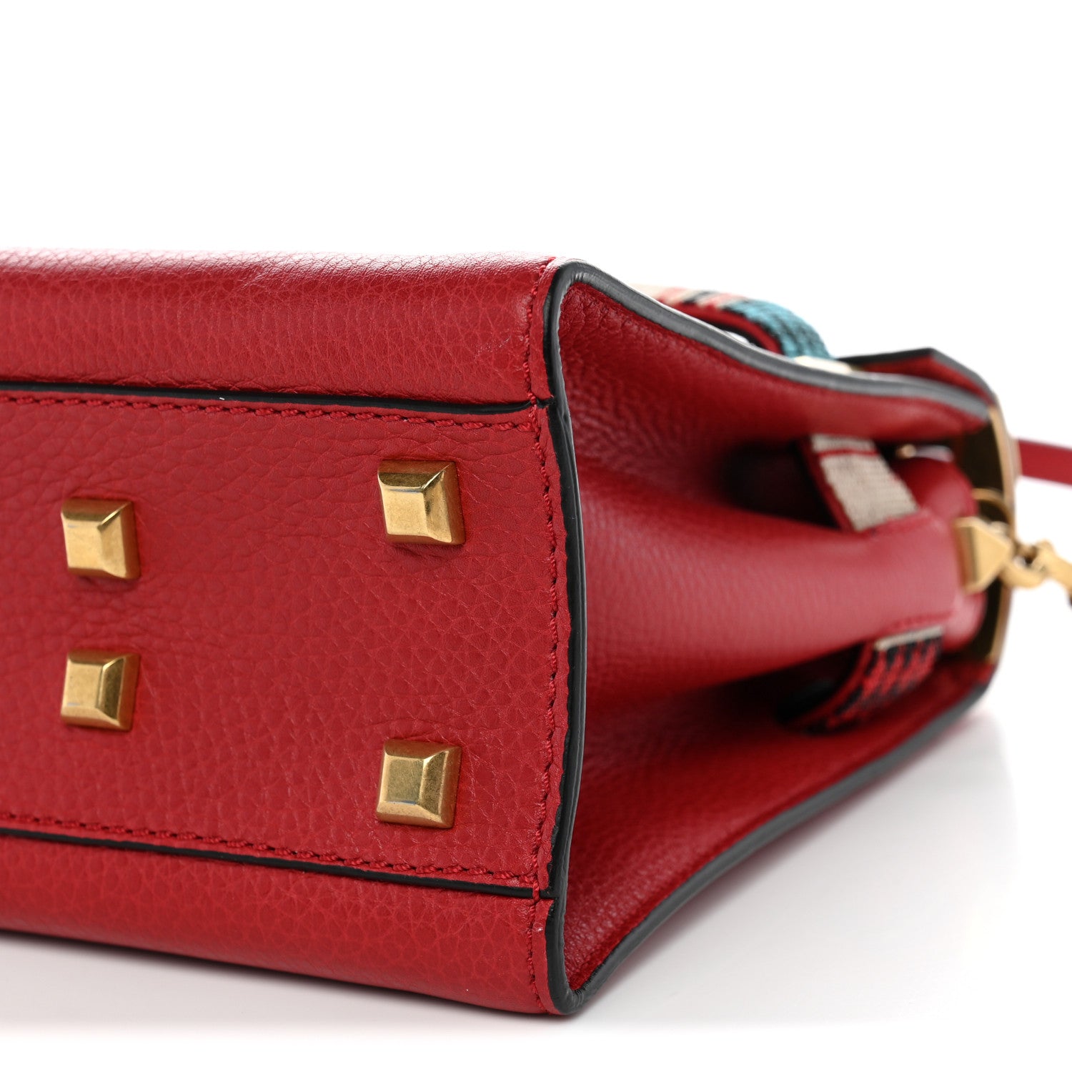 Valentino Garavani Pebbled Calfskin Beaded Small My Rockstud Frame Bag Rosso Valentino 9 of 9