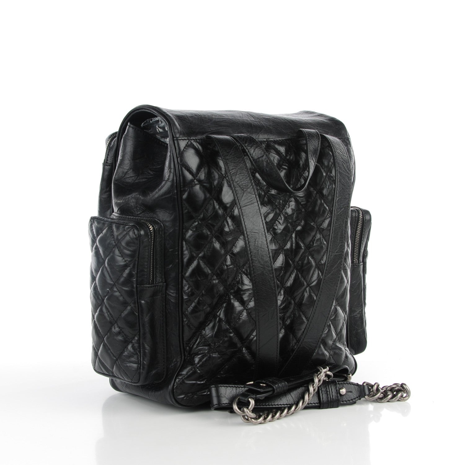 Chanel Calfskin Quilted Casual Rock Backpack Black 3 of 7