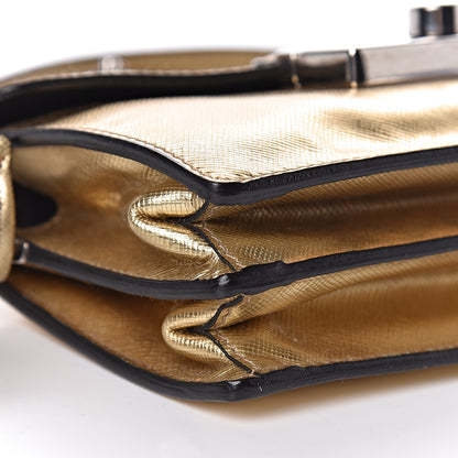 Prada Saffiano Lux Sound Shoulder Bag Platino 9 of 12