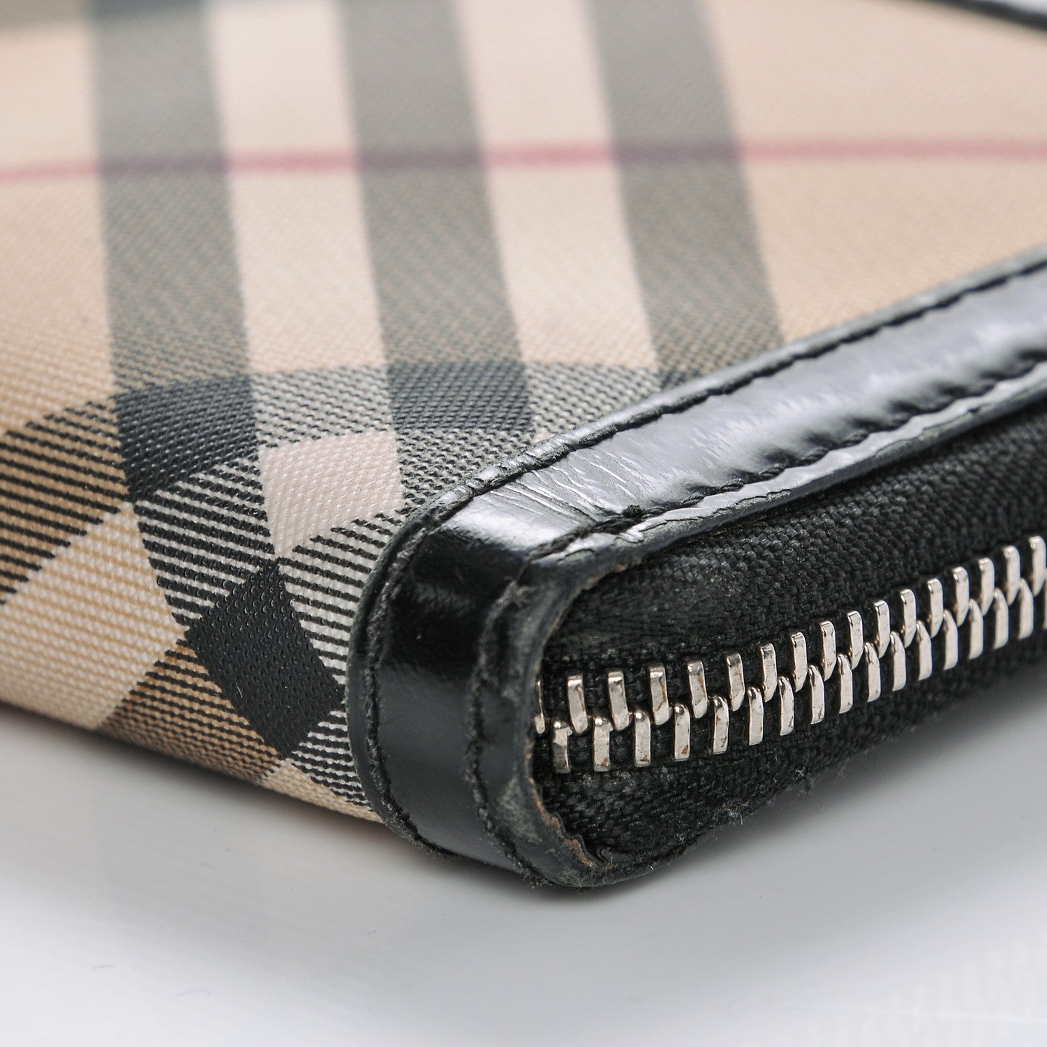 Burberry Supernova Check Compact Zip Around Wallet Black 5 of 7