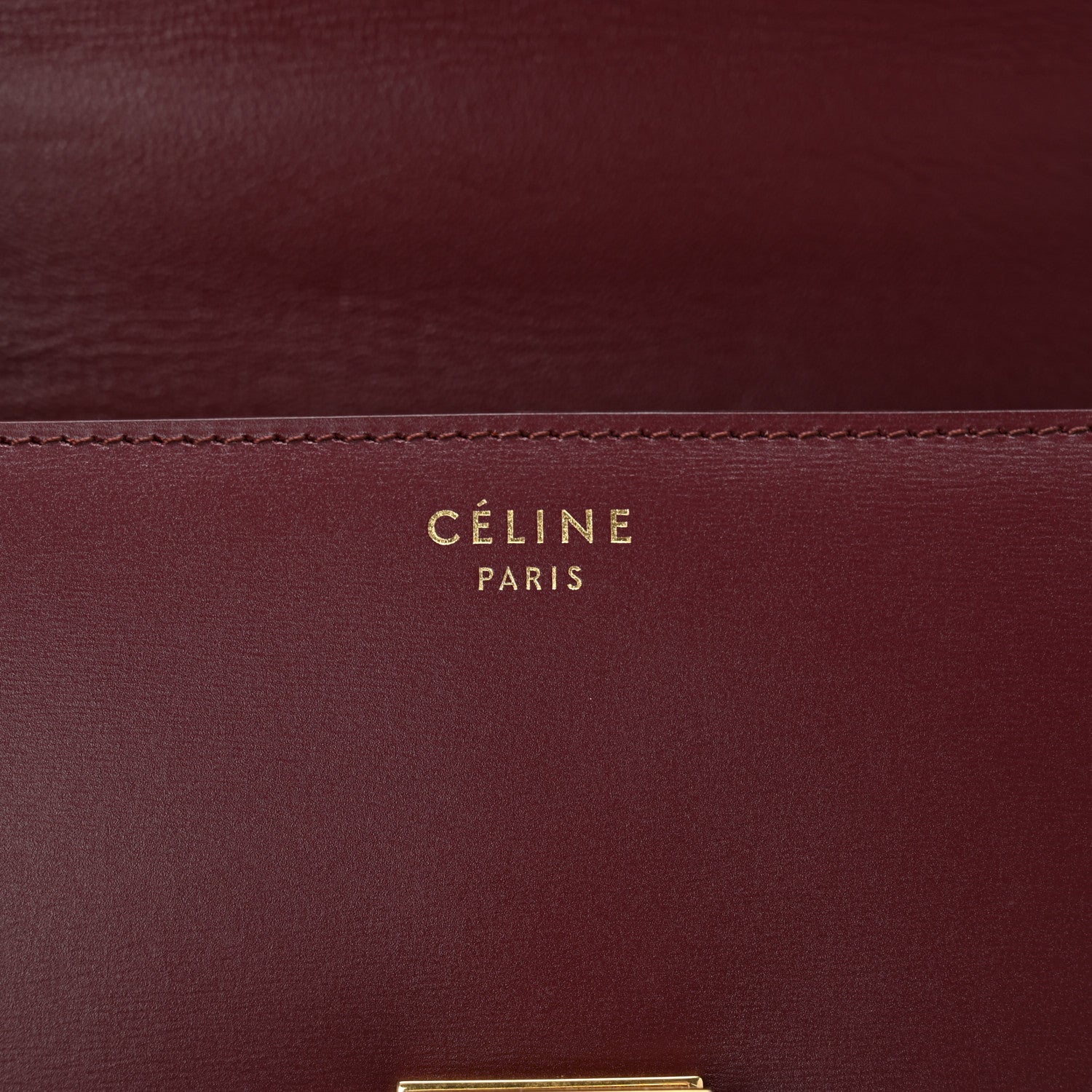Celine Box Calfskin Medium Classic Box Flap Bag Burgundy 6 of 13