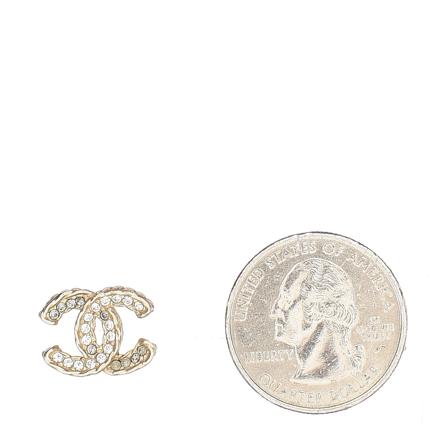Chanel Crystal CC Earrings Gold 2 of 4