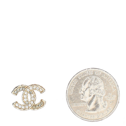 Chanel Crystal CC Earrings Gold 2 of 4
