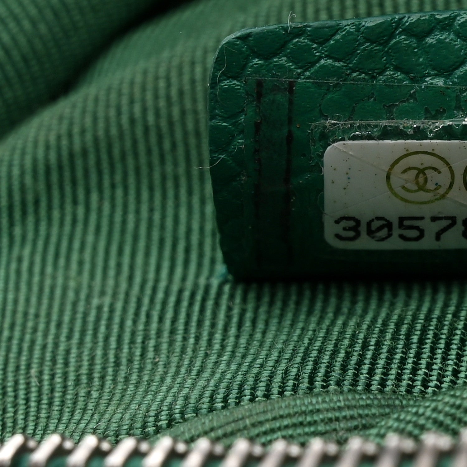 Chanel Caviar Quilted Small Cosmetic Case Green 7 of 8